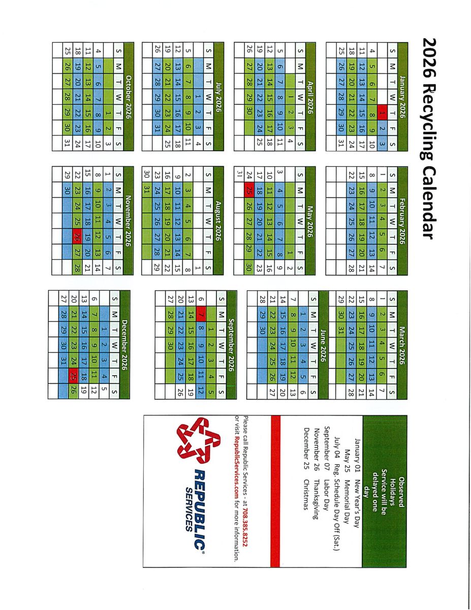 2026 Recycling Calendar