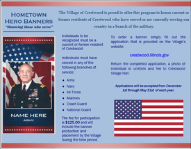 Hometown Heroes Banner Program flyer