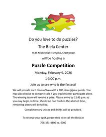 Biela Center Puzzle Competition flyer